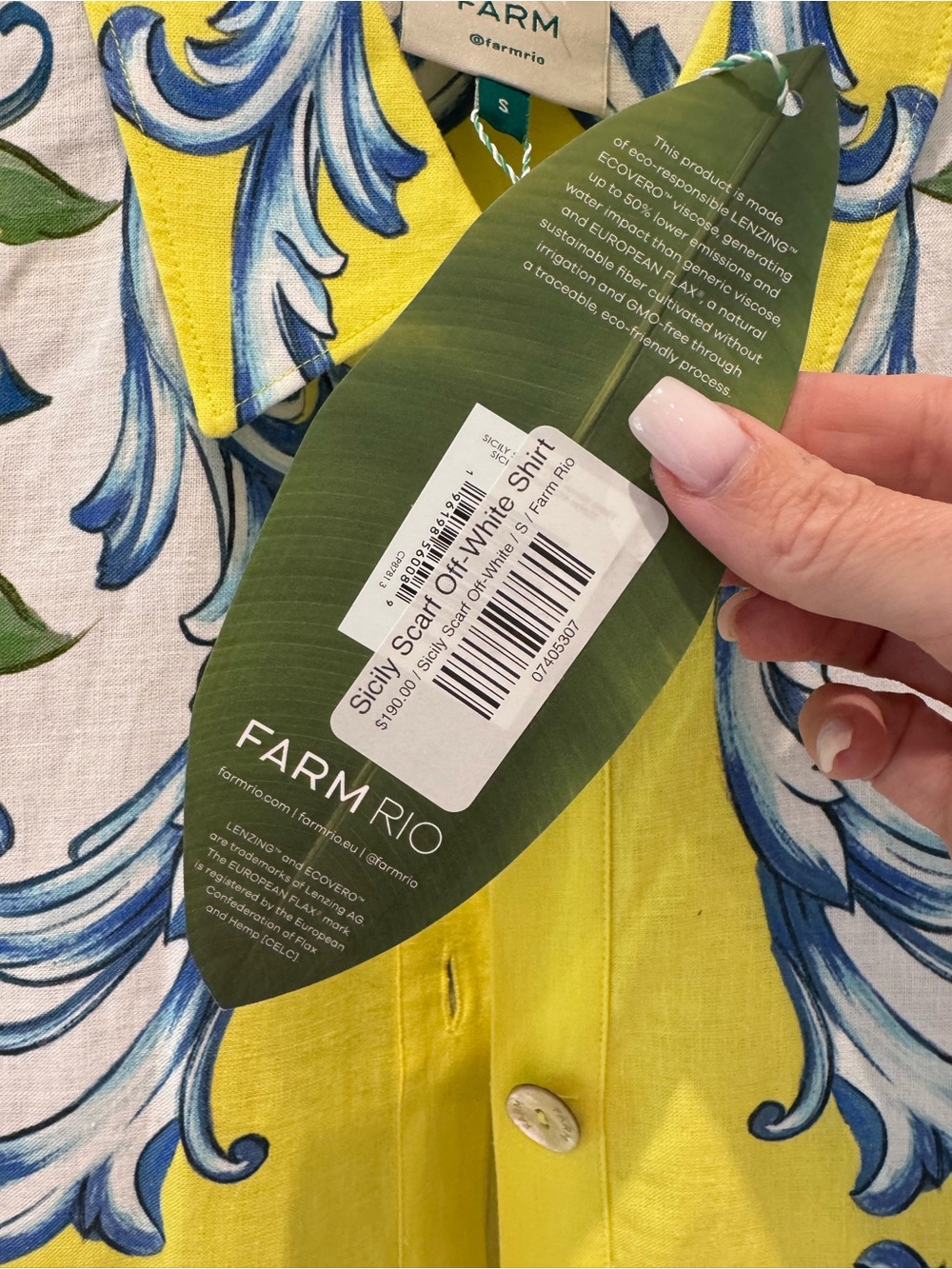 FARM Rio Yellow Floral Scroll Button-Front Jacket - Picture 3 of 3